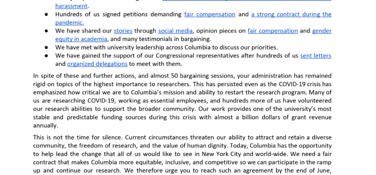 June 24: Strike Authorization Vote Open Letter