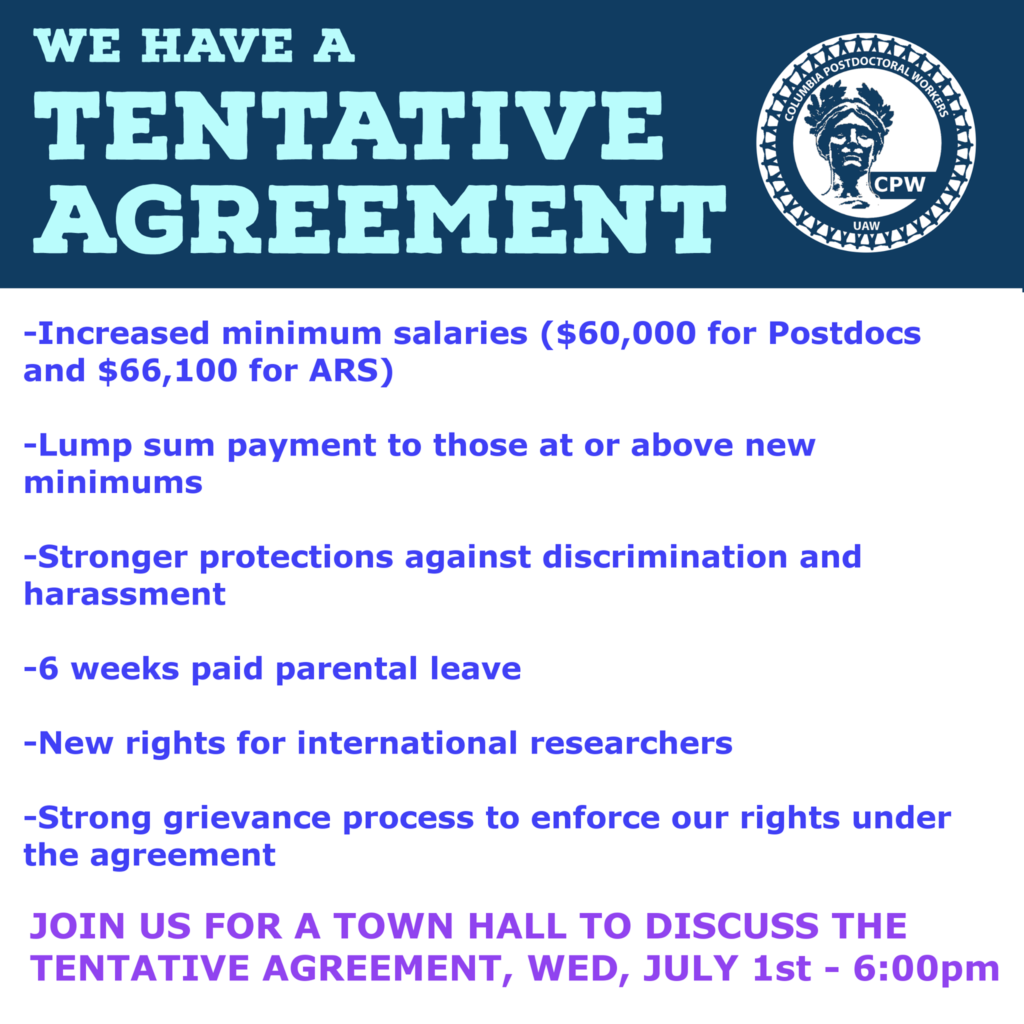 June 30: We reached a tentative agreement. Click for details
