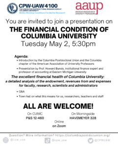 May 2, 2023: We finally have a report on Columbia’s financial status! 🔥